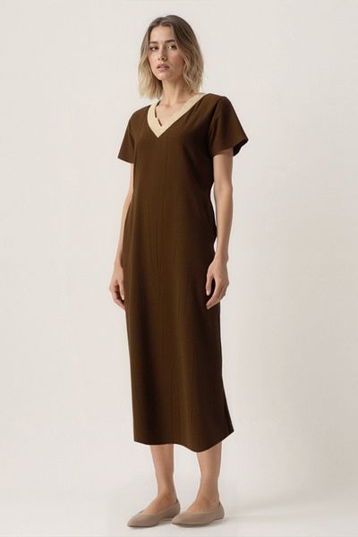 Vitrin Rochie Midi Casual cu Guler Dantela