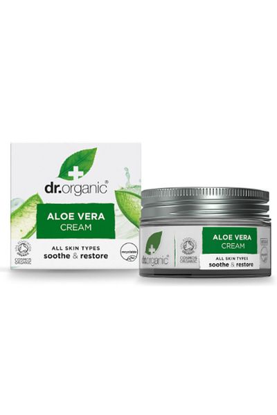 Dr. Organic كريم الصبار العضوي من دكتور أورجانيك، مهدئ، للرجال والنساء، جميع أنواع البشرة، 50 مل