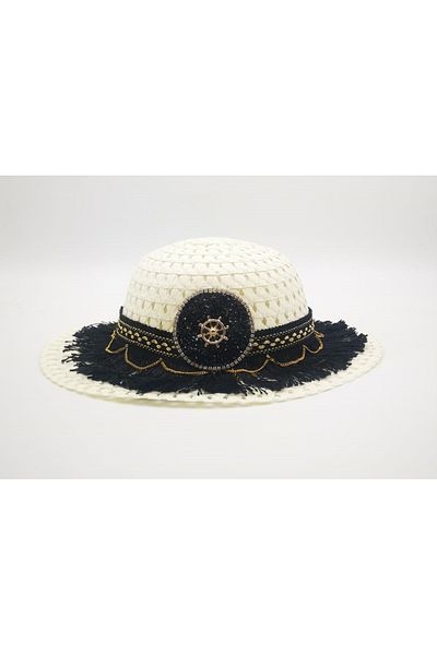 By Piera Girl's Tassel Detail Straw Hat 8794
