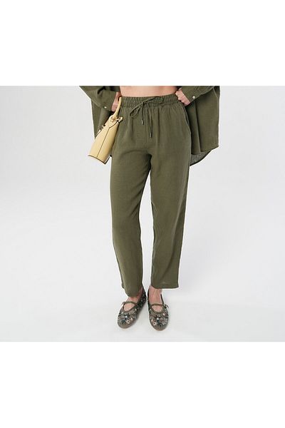 Orfeo Negro Women's 100% Fine Linen Regular Fit Pants