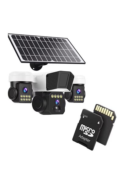 TodayShop Solar Surveillance Camera 4G TL3 with PIR Sensor, 12000mAh Battery, Night Vision, 7.5W - 32GB Memory