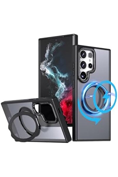 Glassology جراب مغناطيسي بحامل حلقي يدور 360 درجة لهاتف Samsung Galaxy S24 Ul...