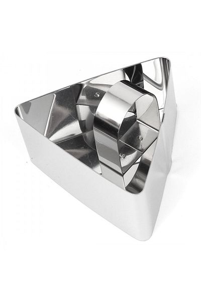 Ghidini Daily decorative mold, stainless steel, triangle, with strainer, 7.5x5.5 cm