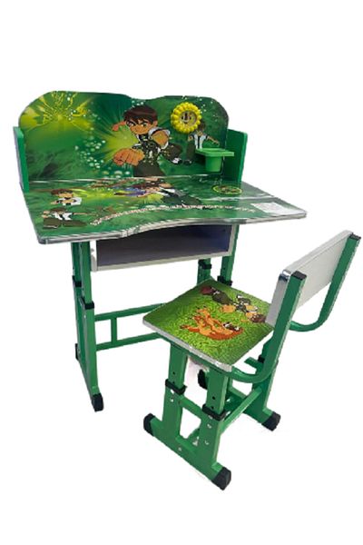rexa Adjustable Height Kids Study Table Set, MDF Study Table for 3-11 Years Old Green