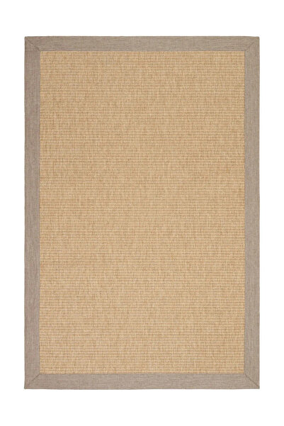 Halımax Siena M201 Hasır Dokulu İthal Sisal Halı Dikdörtgen Bordürlü Bej Sisal Mutfak Koridor Halısı