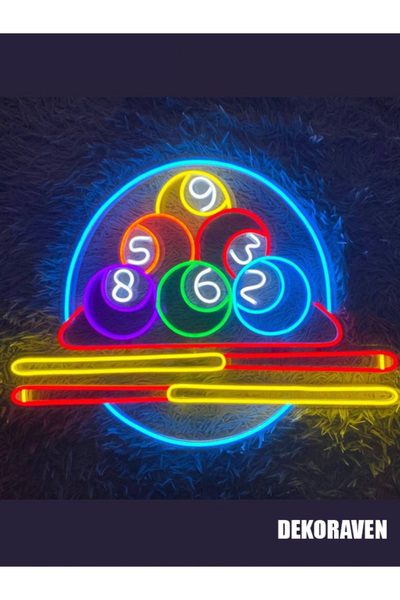 dekoraven Bilardo Neon Tabela Dekoratif Aydınlatma