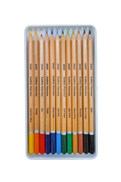 Derwent Academy Professional 12-Piece Dilutable Dry Paint Set (12' Watercolor Pencils)
