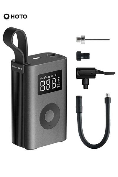 hoto Compact Smart Inflator – Inflatable Treasure with Auto-Stop, Built-in Tire Pressure Gauge