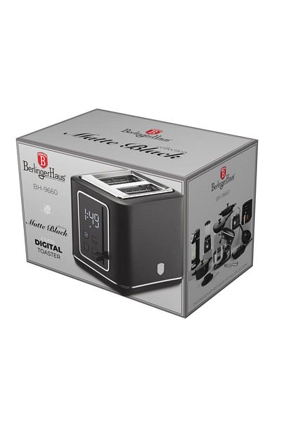 Berlinger Haus Stainless Steel Digital Toaster, Matte Black Collection