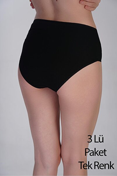 cotonhause Chiloți bikini cu jumătate de talie pentru femei, pachet de 3 – bumbac, croiala confortabilă, negru 365002