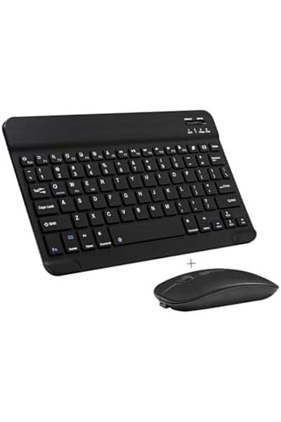 Glassology Universal Black Wireless Keyboard & Mouse Combo with Dual-Language Support Arabic & Engli