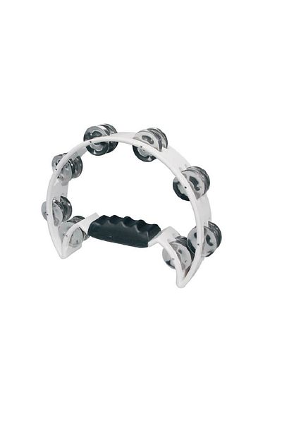 Hayman HTA40WH Crescent tambourine, white plastic, 8 pairs of steel bells in 2 rows