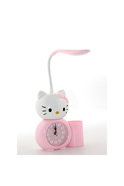 Store Masa Lambası Hello Kitty Saatli Kalemlik- Premium Şık Eğlenceli Hediyelik
