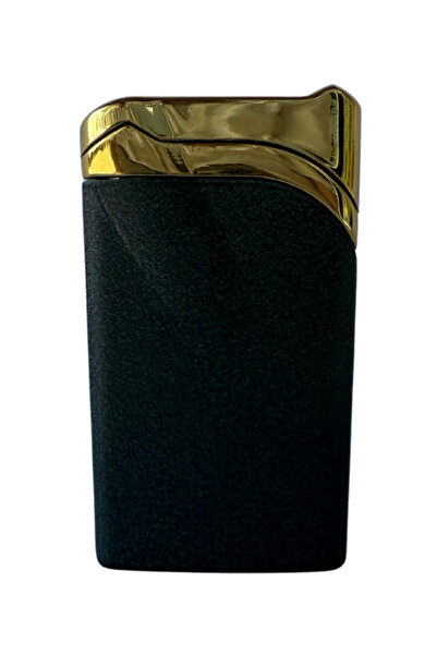 PremiumQuality Tek Torch Pürmüz Mat Siyah Gold Metal Puro Çakmağı