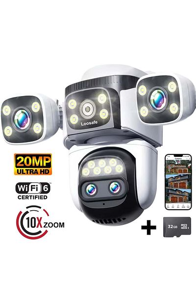 Loosafe Quadzoom 10x Wireless Cctv Quad Surveillance Camera, Black