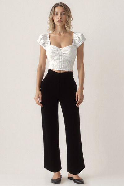 Vitrin Palazzo Trousers with Collet Detail