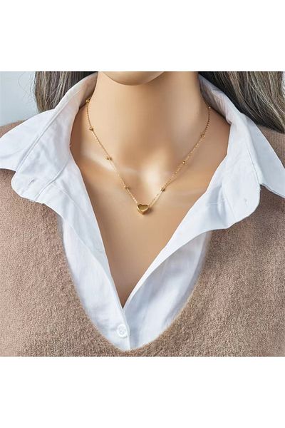 Choice Necklace 316L Stainless Steel Gold Color Heart Love Chain Necklace Bracelets For Women Girl New Fash