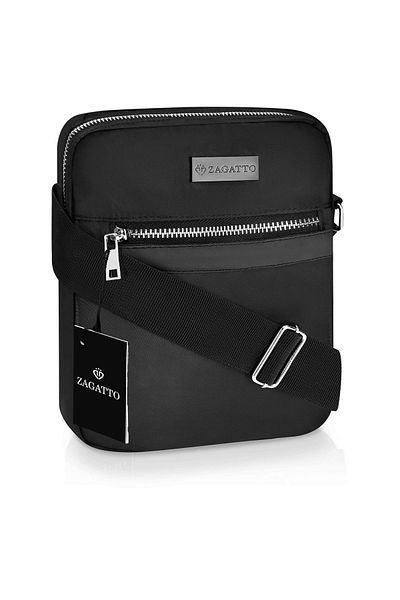zagatto Men's Bum Bag, Crossbody Shoulder Bag, Black, Waterproof, 22x25x5.5 cm, ZG71