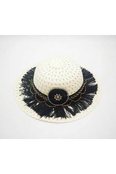 By Piera Girl's Tassel Detail Straw Hat 8794