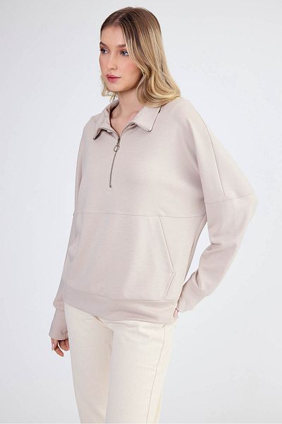 Vitrin Modal Fabric Sweat with Zippered Front Pocket