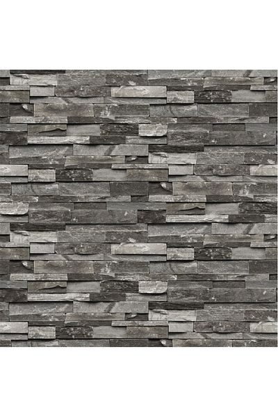 media Fototapet de perete autoadeziv si lavabil Zid piatra negru, 270 x 200 cm