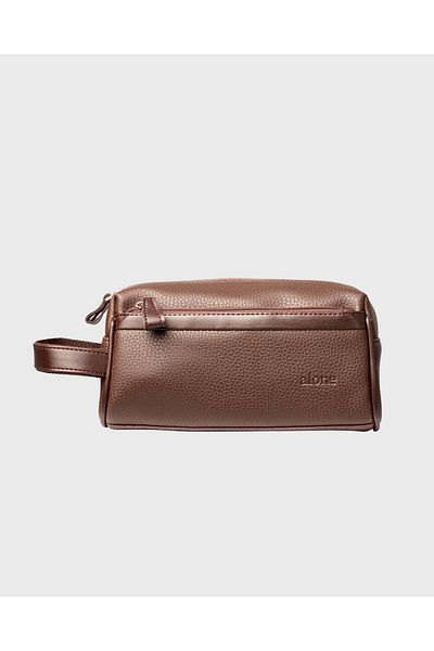 Alone Shaving and Makeup Travel Bag Unisex |   Brown Leather Look |   Daily Organizer