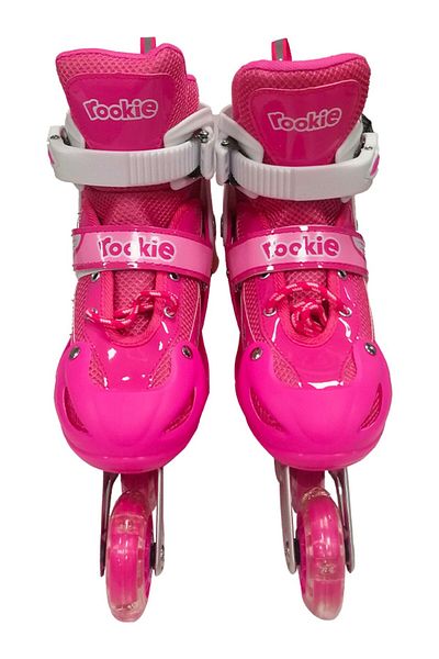 Gokidy Rookie Adjustable (35-38) Practice Skates with Light Bag Pink