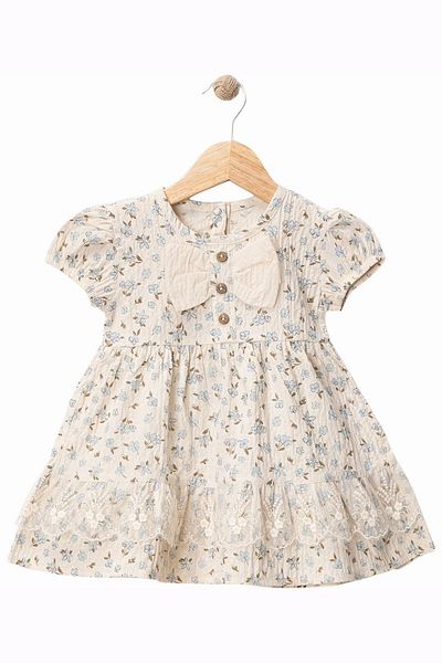 minuma Baby Girl Floral Patterned Ribbon Detailed Dress 9/18 Months