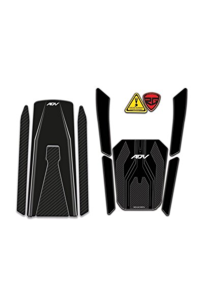 Redline Grafik Honda ADV 350 2023-2025 Uyumlu Karbon Siyah Tank Pad ve Ön Sel...