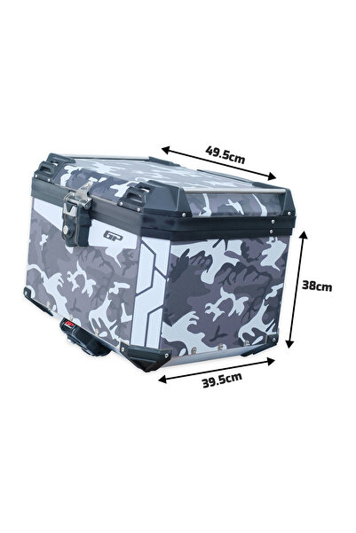 GP KOMPOZİT DSN01 Universal 57 lt Desenli Alüminyum Motosiklet Çantası