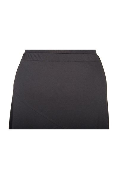Hermevsim Hesna Women's Rana Battal Size Cross Crepe Lined Elastic Black Skirt
