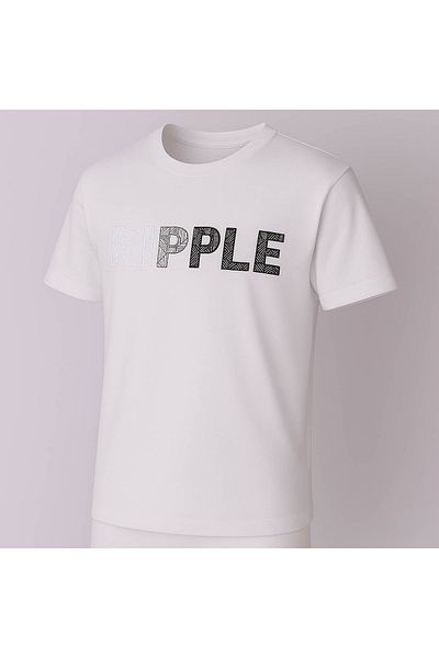 trender Ripple Print White Men's T-Shirt