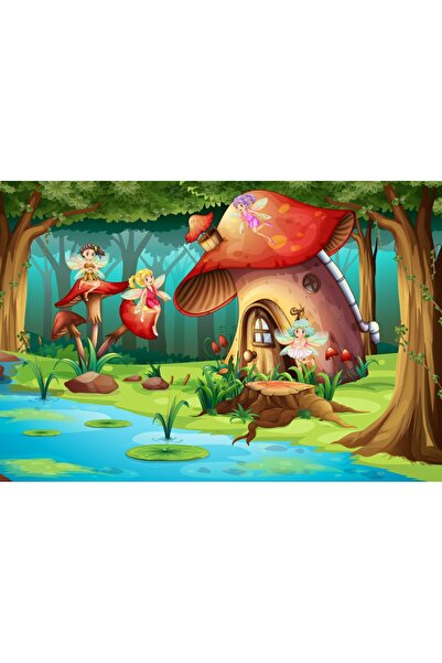 media Fototapet Zane, ciuperca, padure, desene copii, 250 x 150 cm