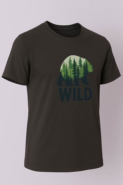 trender Tricou pentru bărbați cu imprimeu Wild Bear Smoked