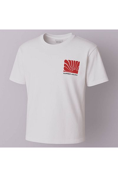 trender Summer Holidays Print Ecru Men's T-Shirt
