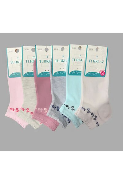 kozaneli 6 Pairs Lycra Cotton Combed Cotton Luxury Booties Socks