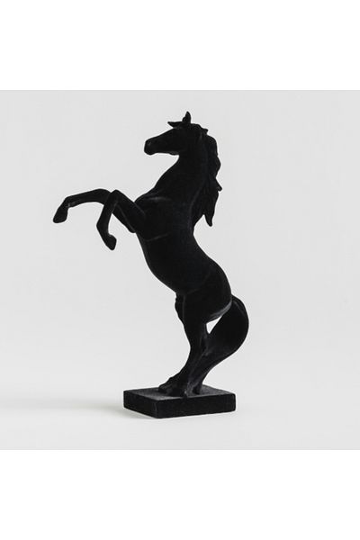 HomeVibes Figurină decorativă Cal de catifea - Cal negru