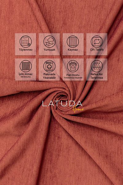 Latuda Concept Single Seat Cover Armchair Cover Sofa Shawl 2 Pieces 110X175 cm