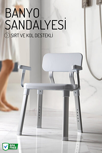 Nandy Home Sırt ve Kol Destekli Banyo Sandalyesi - Yaşlı ve Bedensel Engelli ...