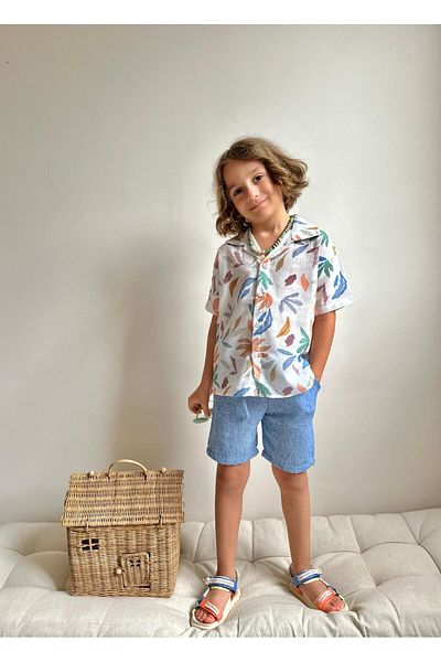 Skygo Boy's Set with Linen Shorts