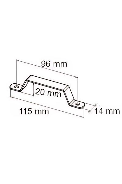 ARON (2 Pcs) Small (Chrome) Iron Chop Handle Wood Door Cover Handlebu Top Screwed 96mm