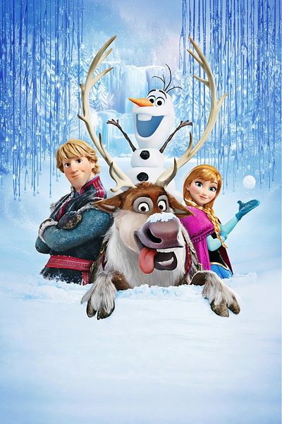 media Fototapet de perete autoadeziv si lavabil Kristoff, Anna, Sven si Olaf, 135 x 225 cm