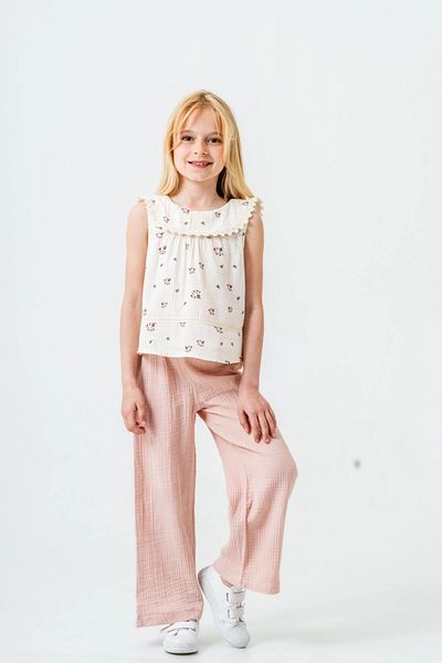 My Hanne Flower Patterned Girl's Muslin Set 3828