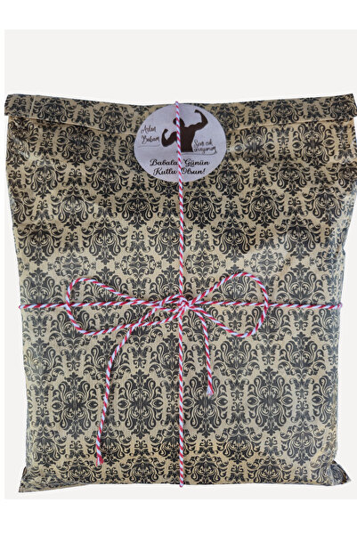 Dekals 1 Adet DAMASK Desen Babalar Günü Hediye Paketi Seti Gömlek, Sweat vs. uygun (Paket+ip+ etiket-8cm)