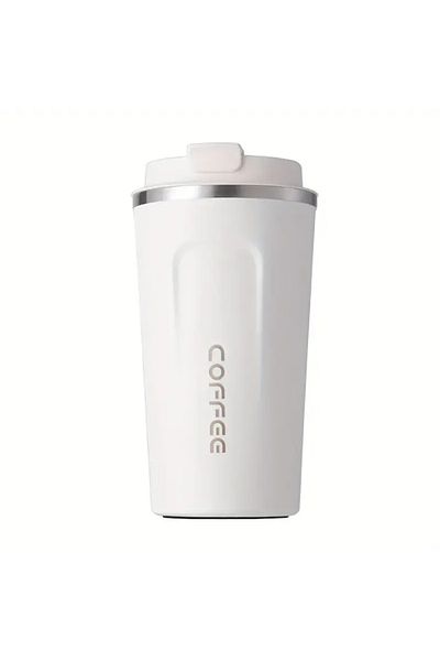 zola Cană termică, 500 ml, oțel inoxidabil și plastic, afișaj LED pentru temperatură, 8,5x16 cm, albă