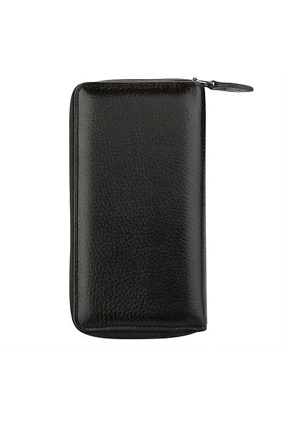 Honorius Men's Genuine Leather Large Size Zipper Handbag Wallet