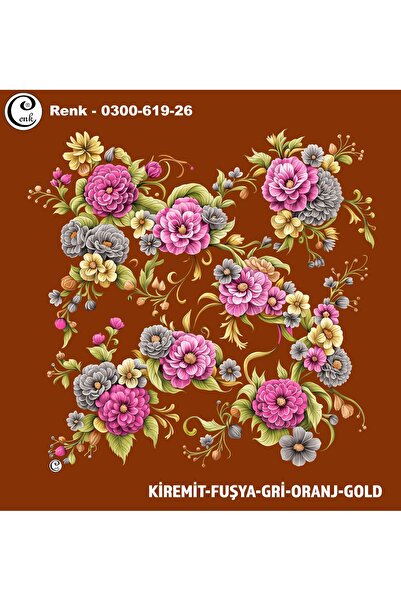 Cenk Desenli Oyalık Yazma - 0300-619