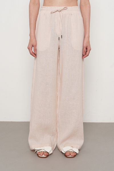 Orfeo Negro Women's 100% Linen Bolted Legs Solid Color Pants
