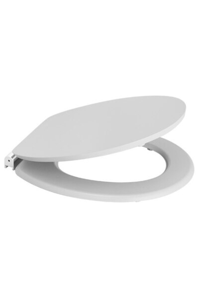 FRANDIS Capac WC, soft-close, Frandis, lemn MDF, oval, balamale inox, alb mat