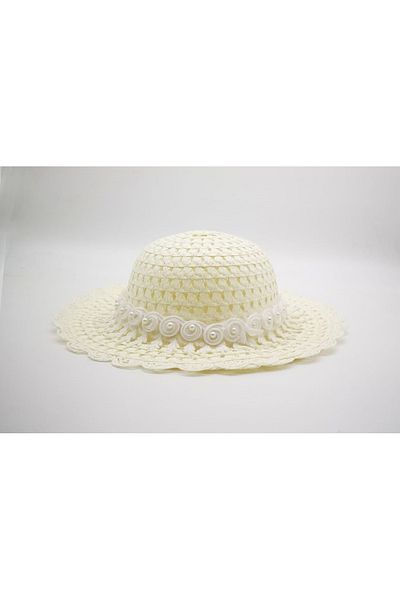 By Piera Girl's Lace Straw Hat 8805